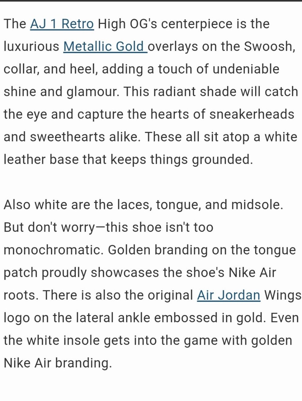 Women's Nike Air Jordan 1 Mid in White and Gold - Picture 6 of 6
